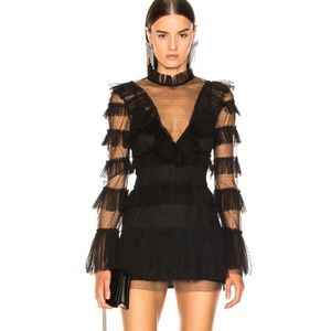 Alice Mccall Mini Dress Black Lace with Ruffles